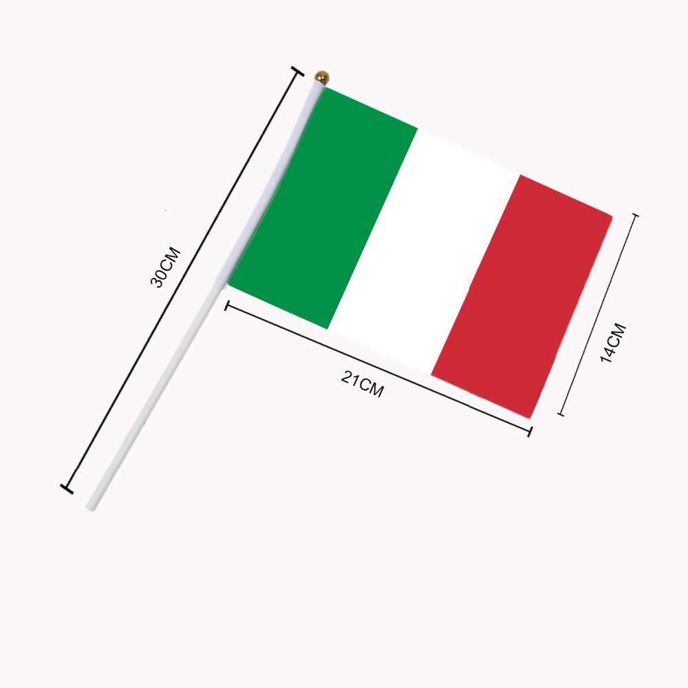 Autocollants 3D Drapeau Italie - Lot De 3 - Couleurs Vert, Blanc, Rouge - Résine Polyuréthane En Relief