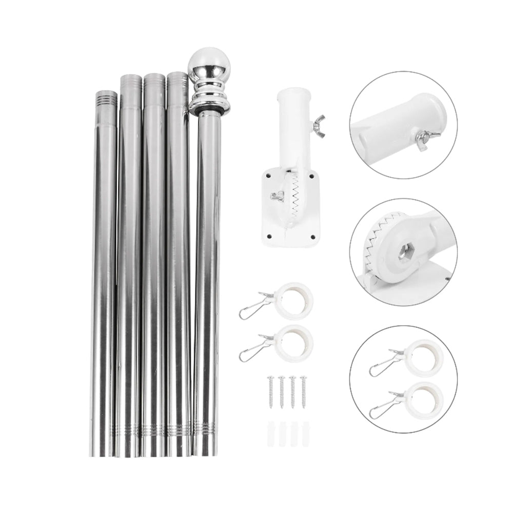 Fiqops Mât de drapeau aluminium télescopique 650cm douille
