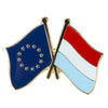 Pin's drapeaux croisés Luxembourg & Union Européenne