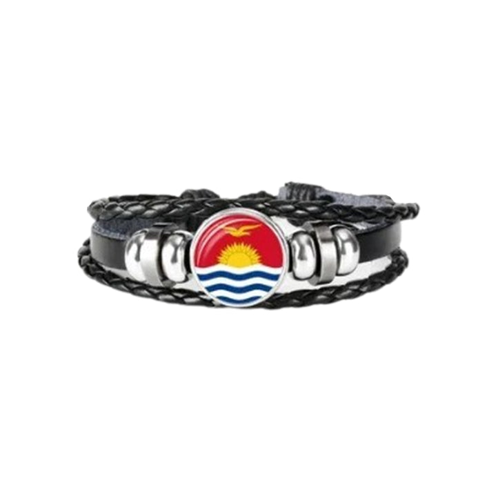 Bracelet en cuir drapeau Kiribati