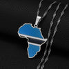 Collier drapeau Botswana couleur argent