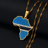 Collier drapeau Botswana couleur or