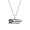 Collier drapeau Porto Rico couleur argent