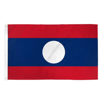 Écusson Brodé Drapeau Du Laos – Dimensions Environ 8 X 5 Cm – Accessoire Couture, Patch, Décoration