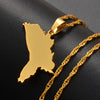 Collier carte Moldavie couleur or