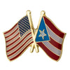 Pin's drapeaux croisés Porto Rico & États-Unis