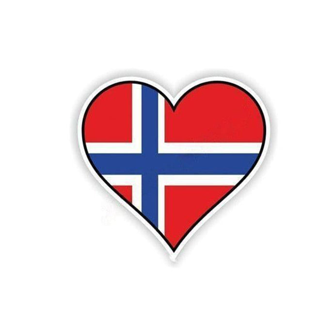 Autocollant drapeau Norvège coeur