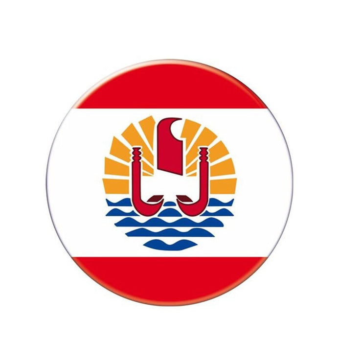 Autocollant drapeau Polynésie française rond