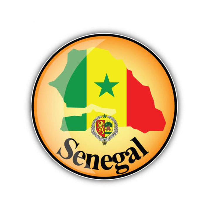 Autocollant drapeau Sénégal rond