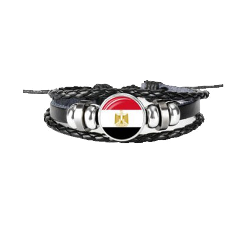 Bracelet en cuir drapeau Egypte