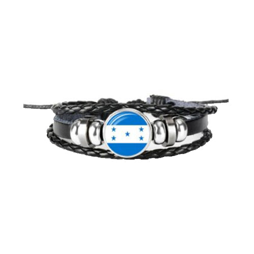 Bracelet en cuir drapeau Honduras