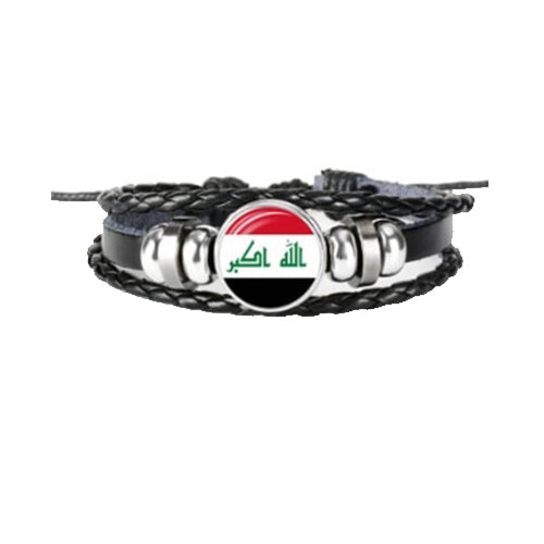 Bracelet en cuir drapeau Irak