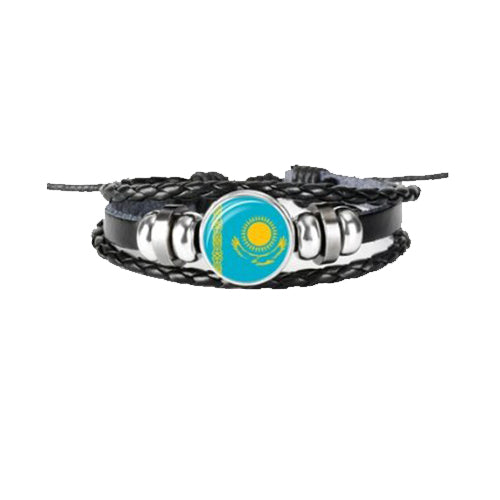 Bracelet en cuir drapeau Kazakhstan