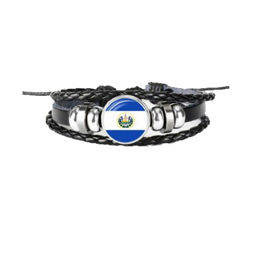 Bracelet en cuir drapeau Salvador