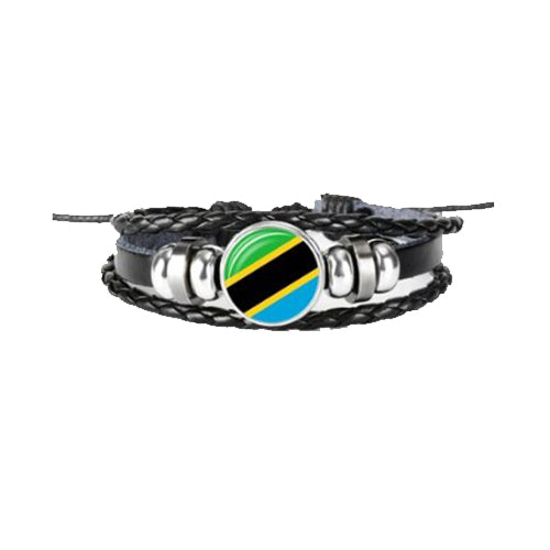 Bracelet en cuir drapeau Tanzanie