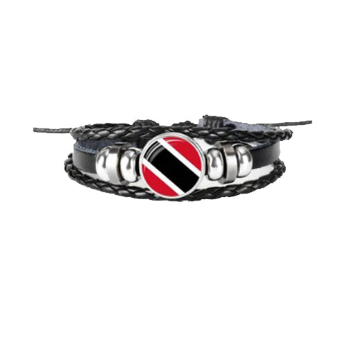 Bracelet en cuir drapeau Trinité-et-Tobago