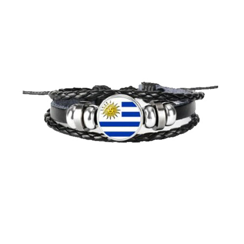 Bracelet en cuir drapeau Uruguay