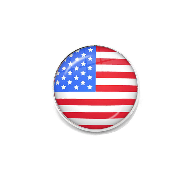 Broche drapeau États-Unis rond