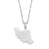 Collier carte Iran couleur argent