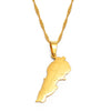 Collier carte Liban couleur or