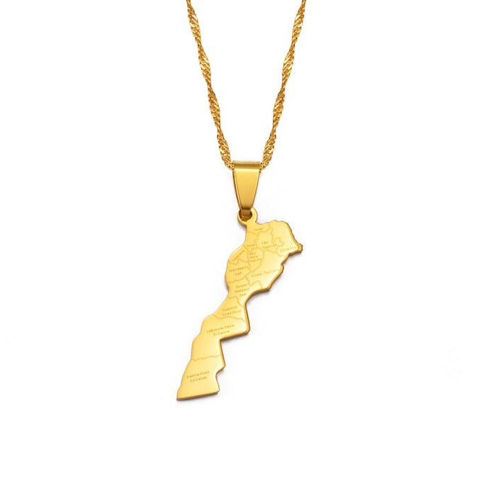 Collier carte Maroc