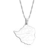 Collier carte Zimbabwe couleur argent