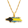 Collier drapeau Bahamas couleur or