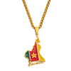 Collier drapeau Cameroun couleur or