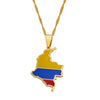 Collier drapeau Colombie couleur or