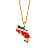 Collier drapeau Costa Rica couleur or