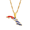 Collier drapeau Cuba couleur or