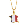 Collier drapeau France couleur or