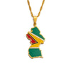 Collier drapeau Guyana couleur or