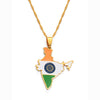 Collier drapeau Inde couleur or