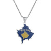 Collier drapeau Kosovo couleur argent