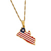 Collier drapeau Liberia couleur or