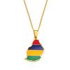 Collier drapeau Maurice couleur or