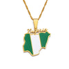 Collier drapeau Nigeria couleur or