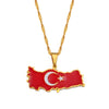 Collier drapeau Turquie couleur or