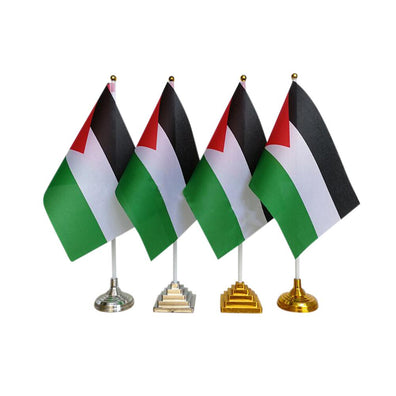 Drapeau De Table Prestige Palestine 22x15 Cm En Satin - Grand Drapeau De Bureau Palestinien AZ FLAG