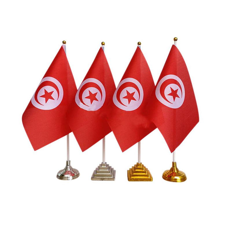 Drapeau Tunisie Voiture 45x30cm - Attache Fenêtre PVC, 100% Polyester, AZ FLAG