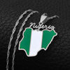 Collier drapeau Nigeria couleur argent