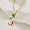 Collier drapeau Italie couleur or