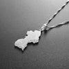 Collier carte Guyana couleur argent