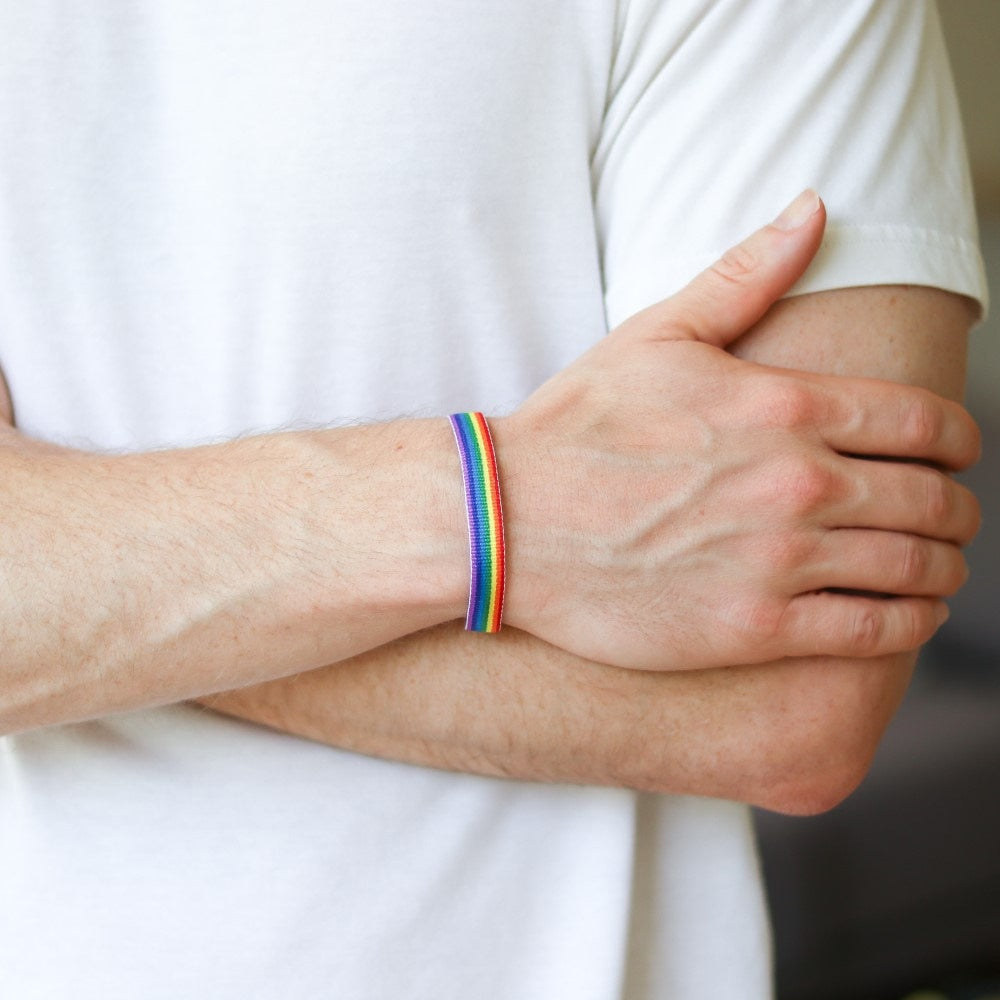 Bracelet en tissu drapeau LGBT