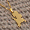 Collier carte Pays-Bas couleur or