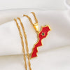 Collier drapeau Maroc couleur or