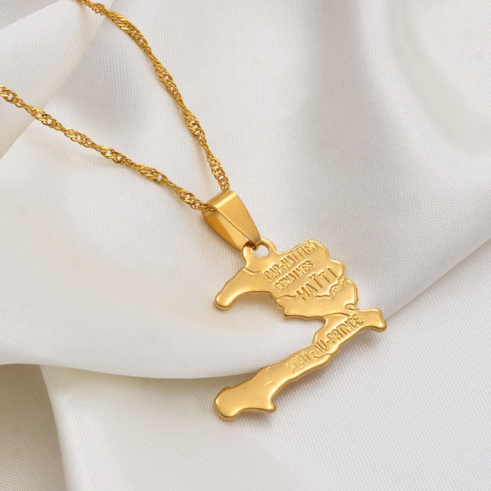 Collier carte Haïti