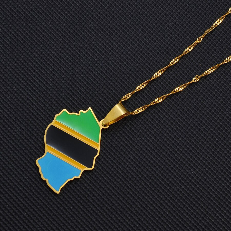 Collier drapeau Tanzanie