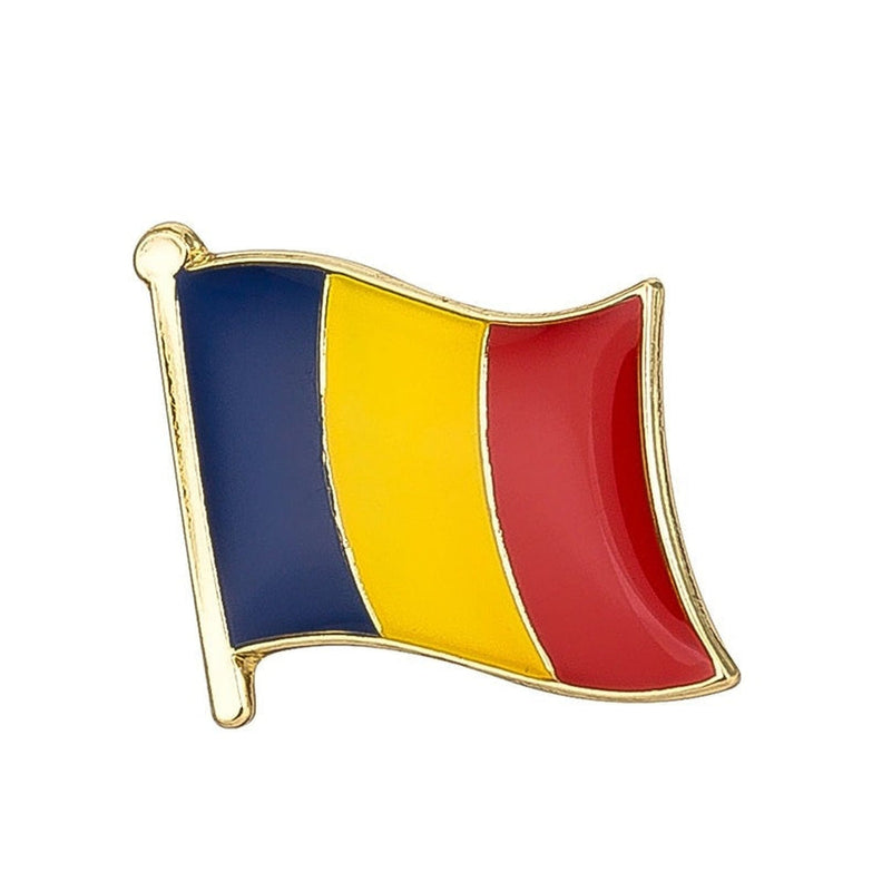 Grand Drapeau Roumanie Digni – 60x90 Cm Sur Hampe En Bois – Polyester Résistant
